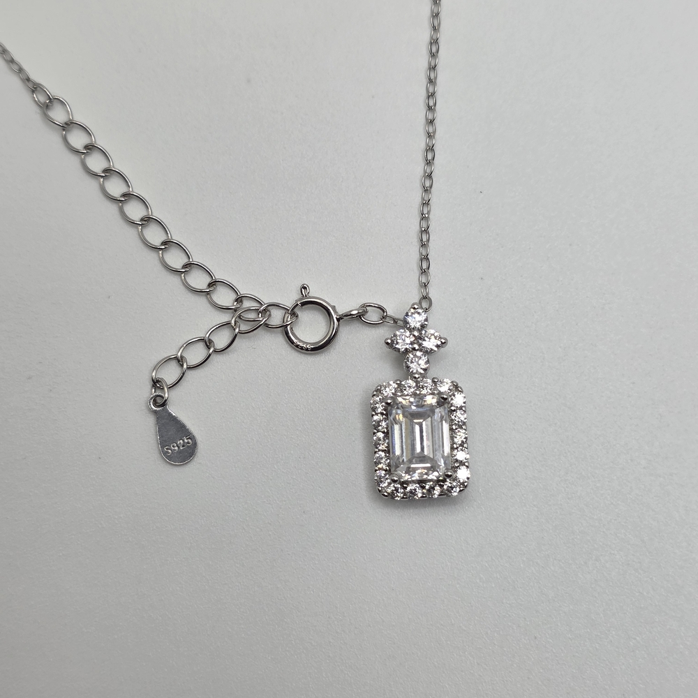 2ctw Moissanite Silver Pendant Necklace - Picture 6 of 7